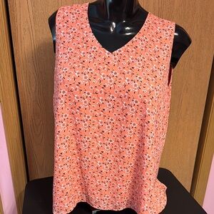 Cato Peach colored Tank Top with Floral Pattern